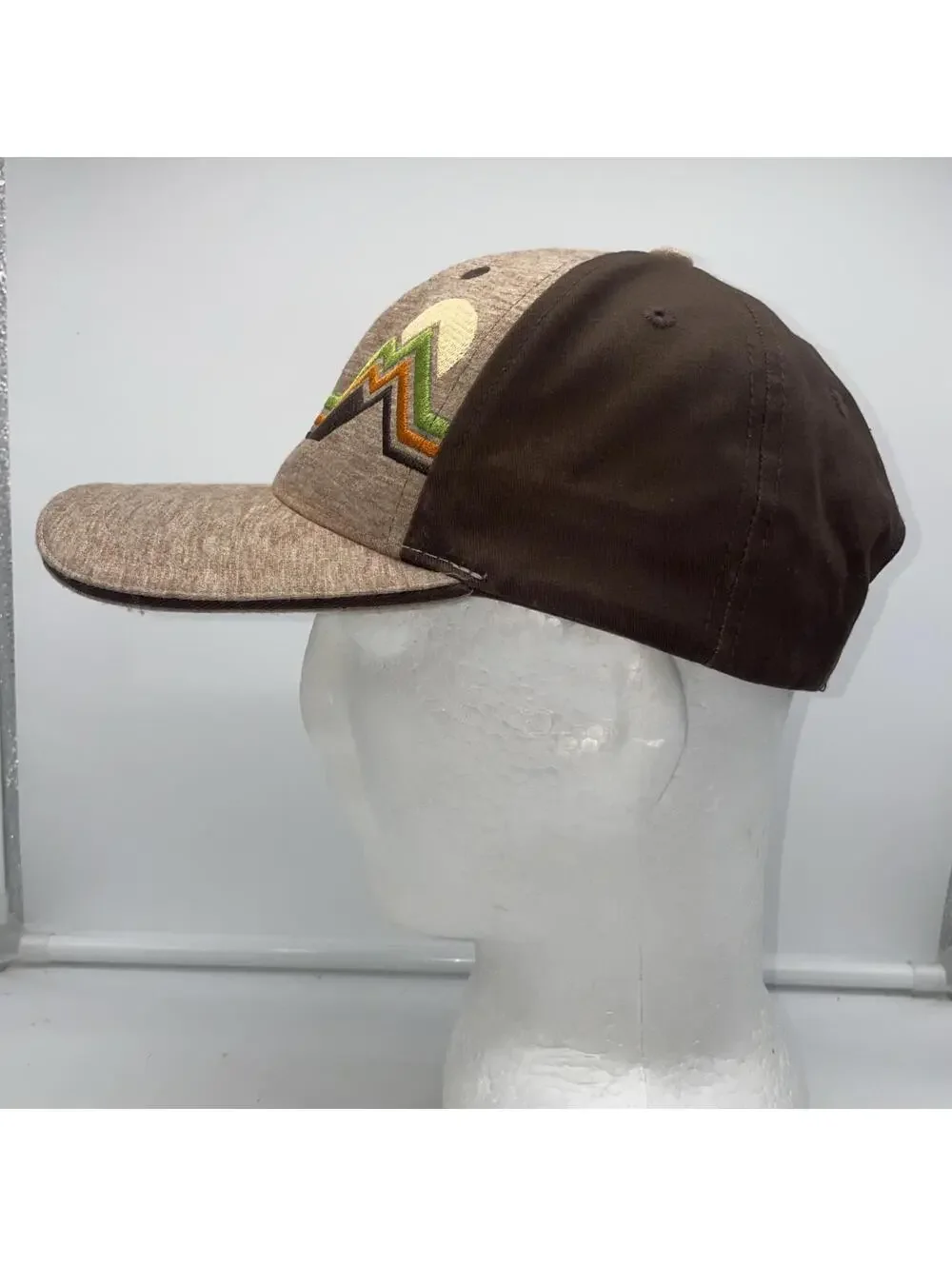 UPS Hat With Mountain Graphic Embroidery  Brown Tan SnapBack OSFA